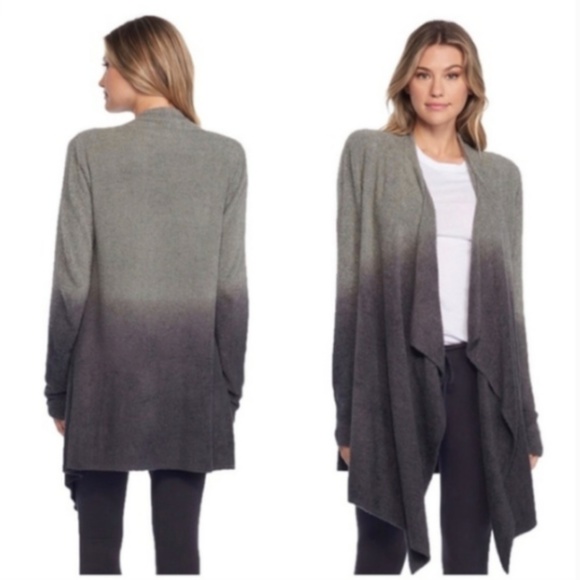 Barefoot Dreams Calypso Cardigan Gray Black Ombre - Picture 2 of 8